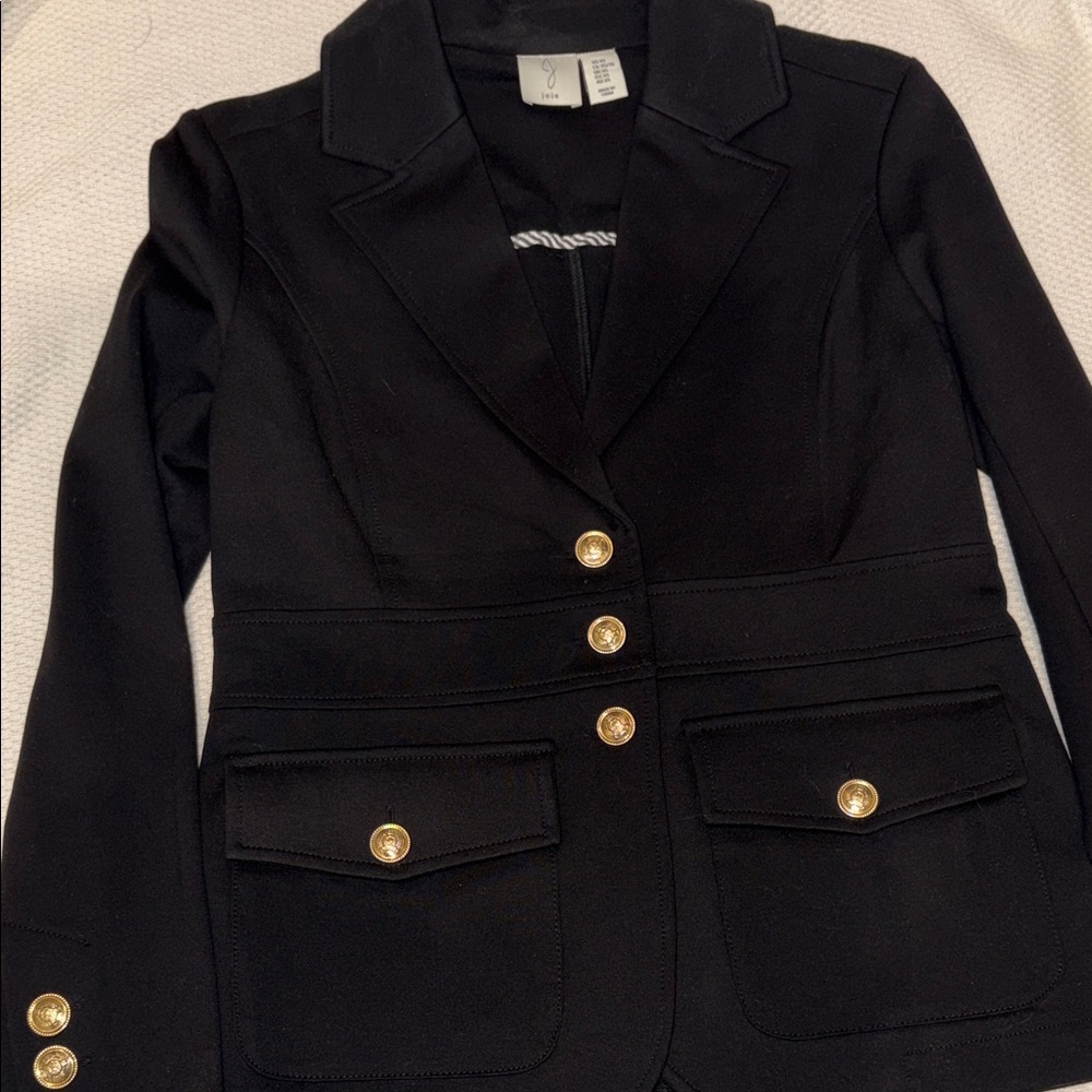 Elegant Black Blazer with Gold Buttons